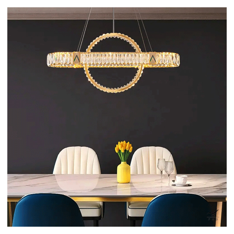 Luxury SALEMI Chandelier with LED Lights and Crystal Accents | Perfect for Dining Rooms and Hotel Lobbies