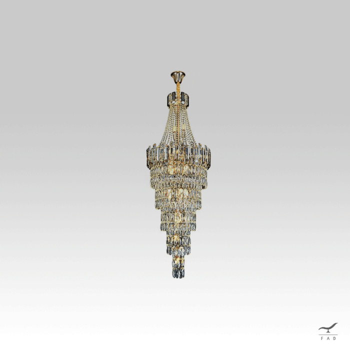 Luxury SALIERI Chandelier with Crystals for Hotels and Designer Spaces