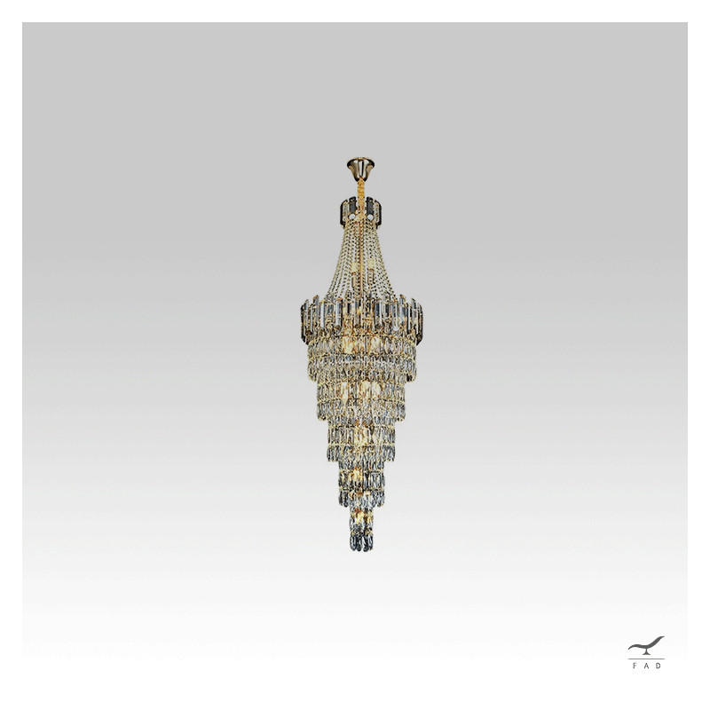 Luxury SALIERI Chandelier with Crystals for Hotels and Designer Spaces