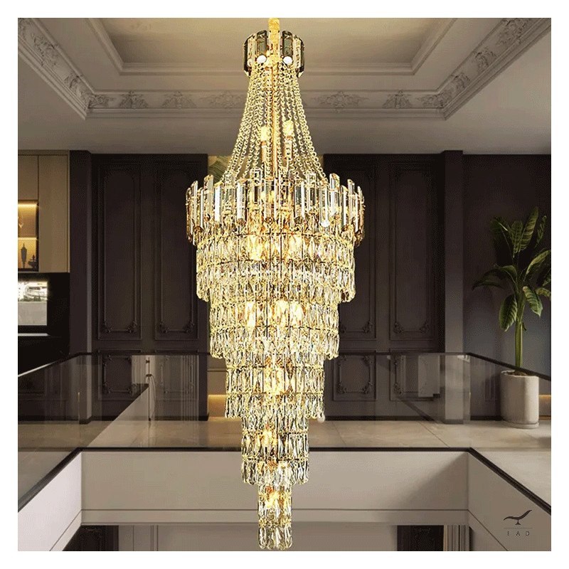 Luxury SALIERI Chandelier with Crystals for Hotels and Designer Spaces