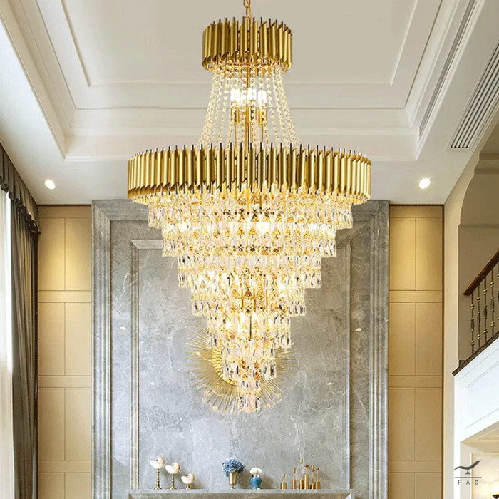 Luxurious BACH Chandelier with Crystal Drops for Hotels & Residences | Customization Available