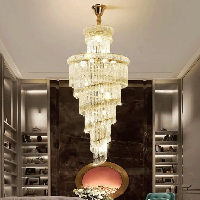 DEBUSSY Luxury Chandelier with Painted Steel Structure and Crystal Drops