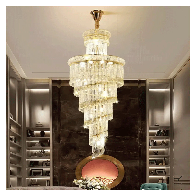 DEBUSSY Luxury Chandelier with Painted Steel Structure and Crystal Drops