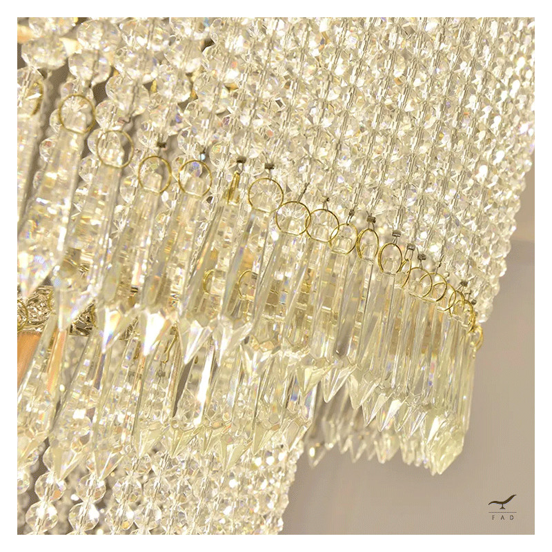 DEBUSSY Luxury Chandelier with Painted Steel Structure and Crystal Drops