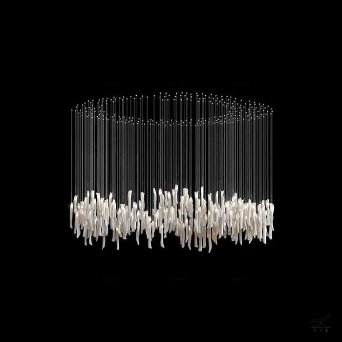 HANSEN Chandelier: Elegant Steel Tube Fixture for Luxury Spaces