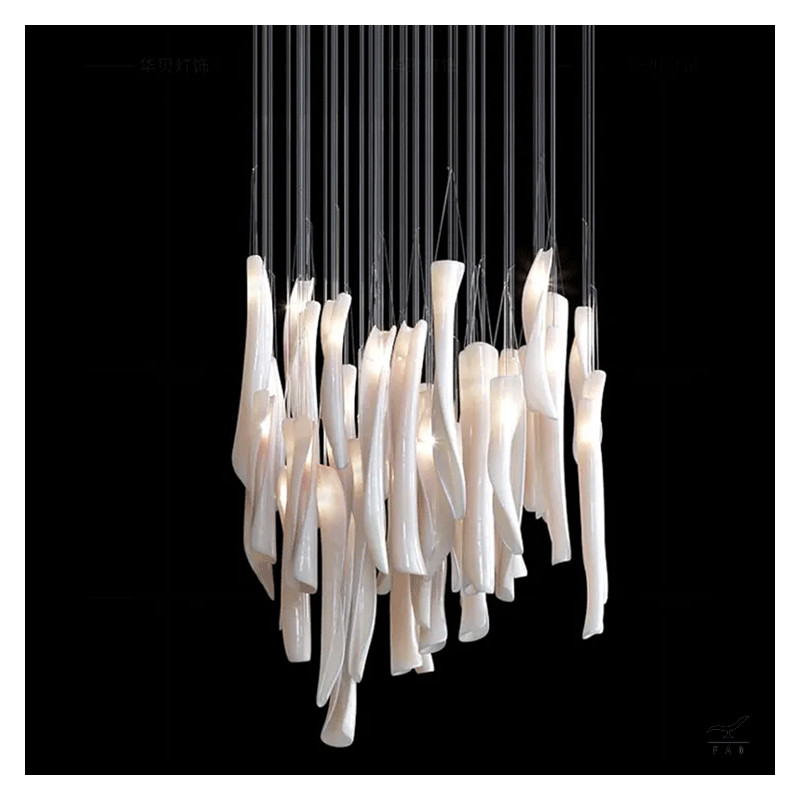 HANSEN Chandelier: Elegant Steel Tube Fixture for Luxury Spaces