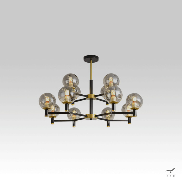 SPLIT Chandelier: Modern Steel and Glass Chandelier for Luxury Spaces