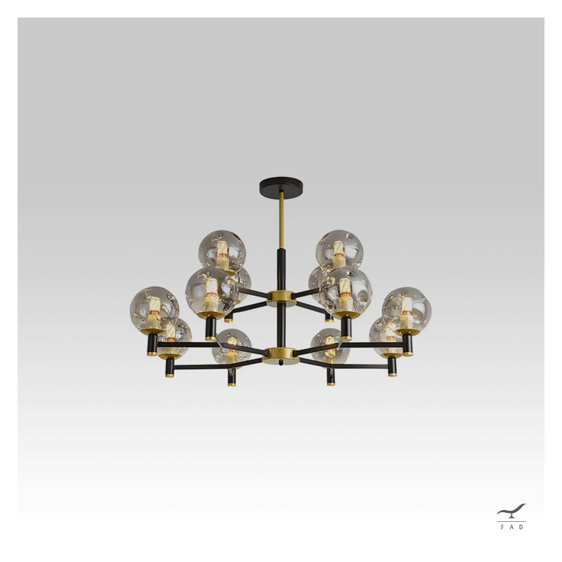 SPLIT Chandelier: Modern Steel and Glass Chandelier for Luxury Spaces