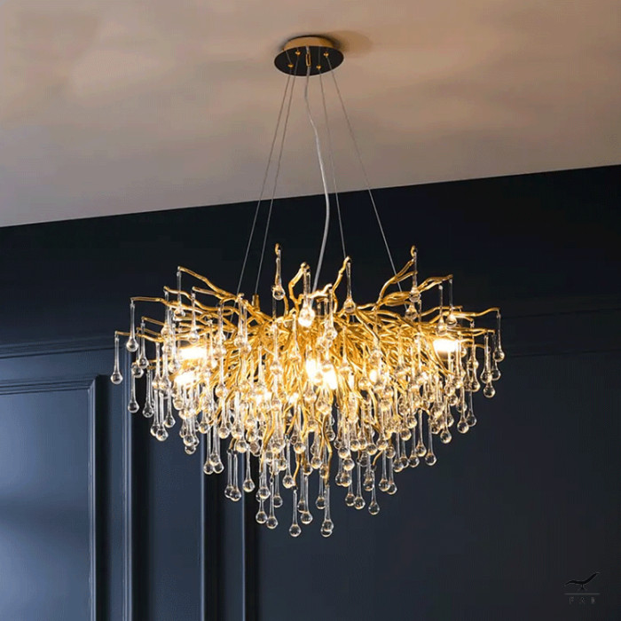 Luxurious TREES Chandelier with Crystal Drops for Modern Design Environments