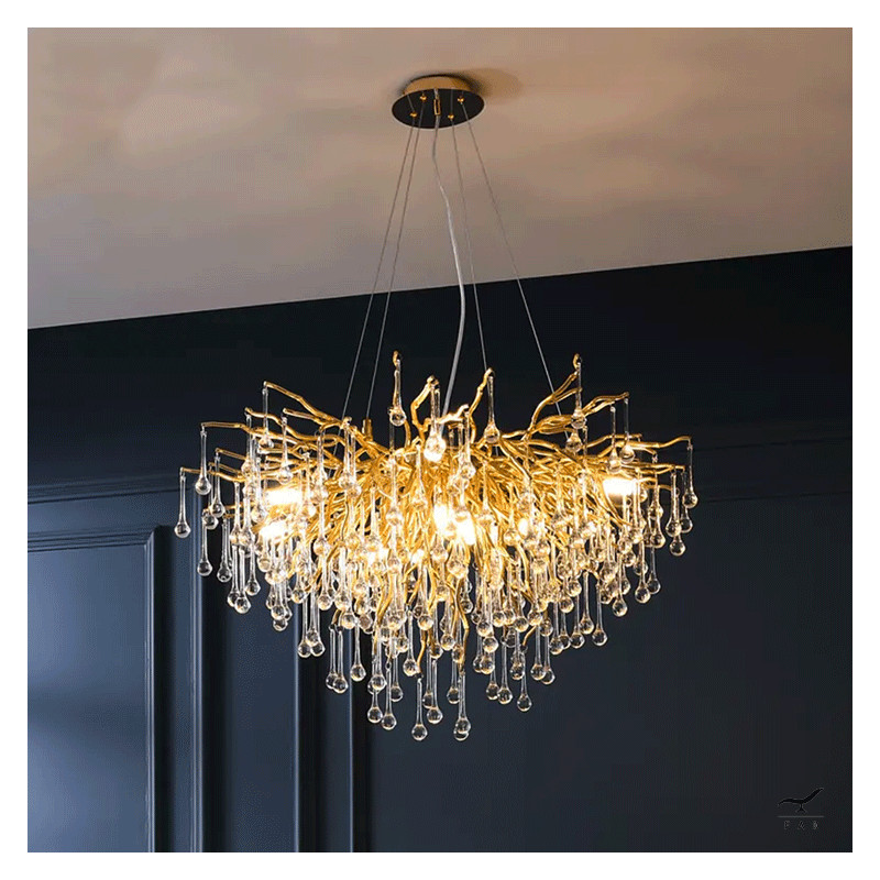 Luxurious TREES Chandelier with Crystal Drops for Modern Design Environments