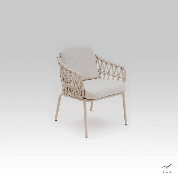 Luxury KERS Chair with Rope Backrest - Elegant Design for Hotel and Villa Exteriors