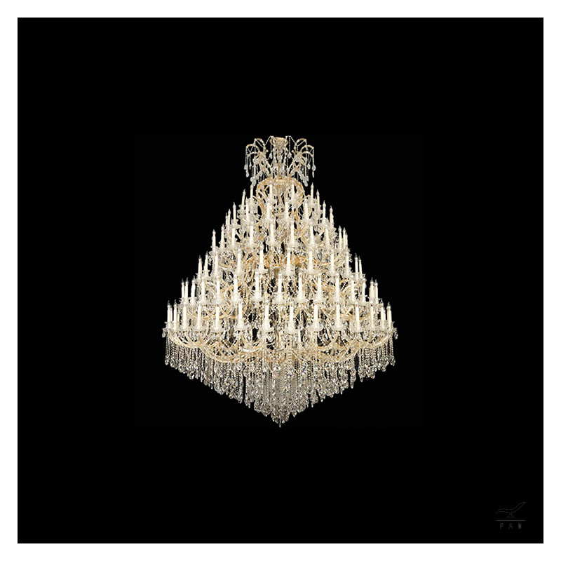 Large Baroque Style Chandelier: Spectacular Steel and Crystal Design