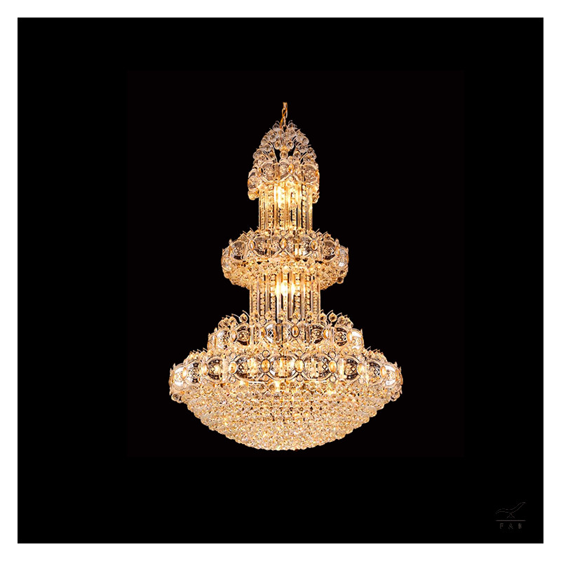 Luxury Arabesque Chandelier with Crystal Structure for Hotels and Restaurants