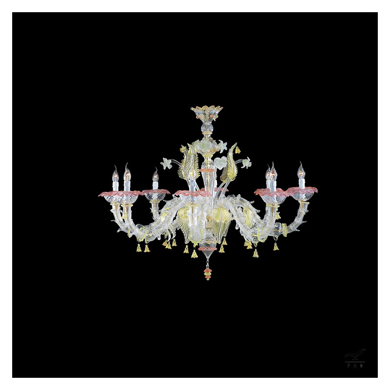 Luxury Antique Style Chandelier with Colored Glass Structure | Customizable Design