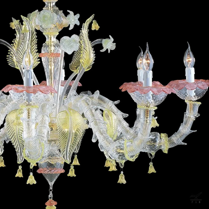 Luxury Antique Style Chandelier with Colored Glass Structure | Customizable Design