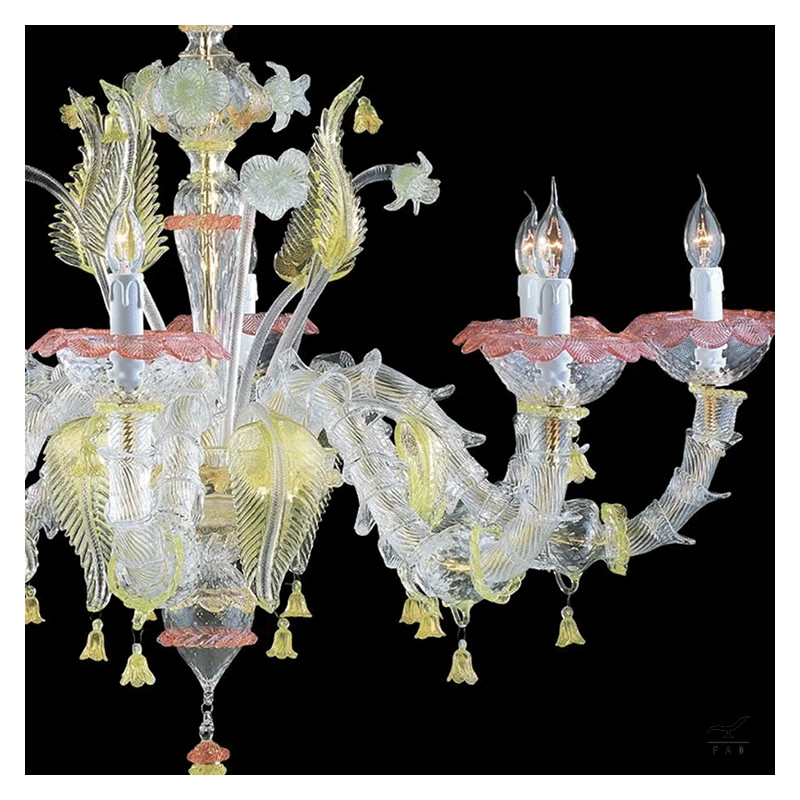 Luxury Antique Style Chandelier with Colored Glass Structure | Customizable Design