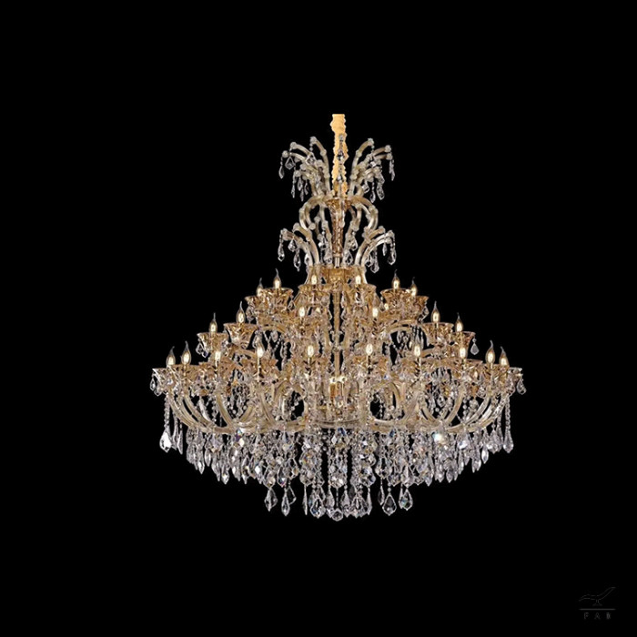 French Baroque Style 18-Light Chandelier with Crystals | Opulent Antique Design