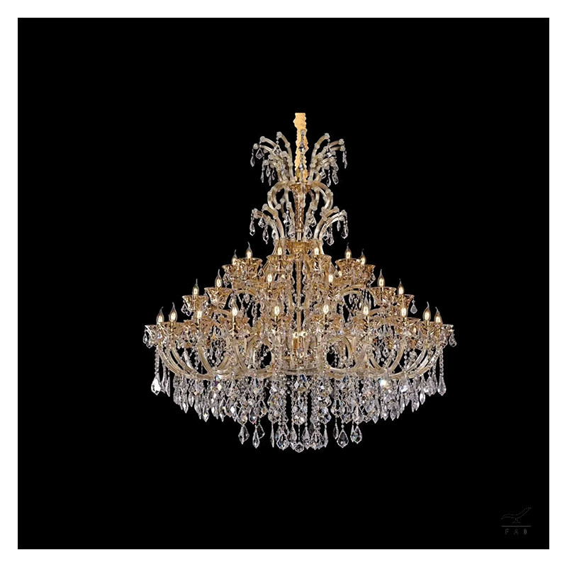 French Baroque Style 18-Light Chandelier with Crystals | Opulent Antique Design