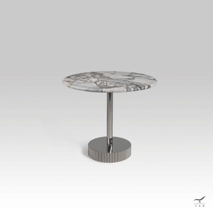 DELOUS Coffee Table - Steel Base with Marble Top | Elegant and Simple Shape