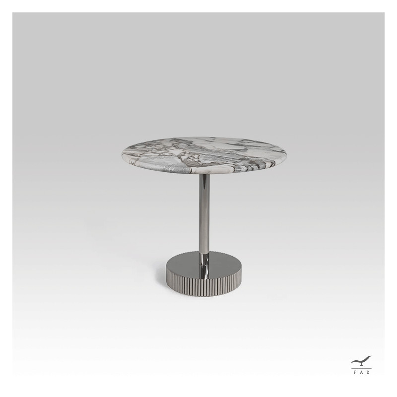 DELOUS Coffee Table - Steel Base with Marble Top | Elegant and Simple Shape