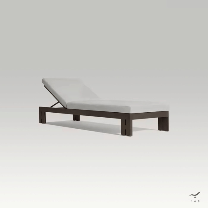 Luxury CAD Deckchair with Memory Foam Cushion for Designer Exteriors