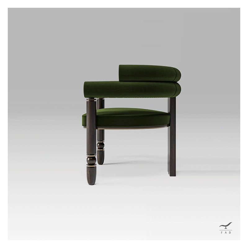 ADAM Chair – Brass and Wood Luxury Dining Chair | FADESIGN