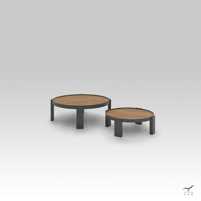 CROS Coffee Tables | Teak Top and Powder-Coated Steel Structure