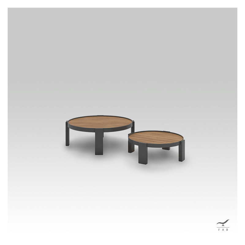 CROS Coffee Tables | Teak Top and Powder-Coated Steel Structure