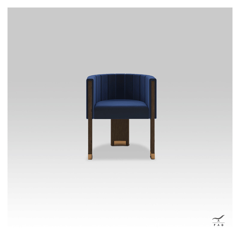 Sedia da pranzo elegante in legno e ottone | Design moderno e lussuoso