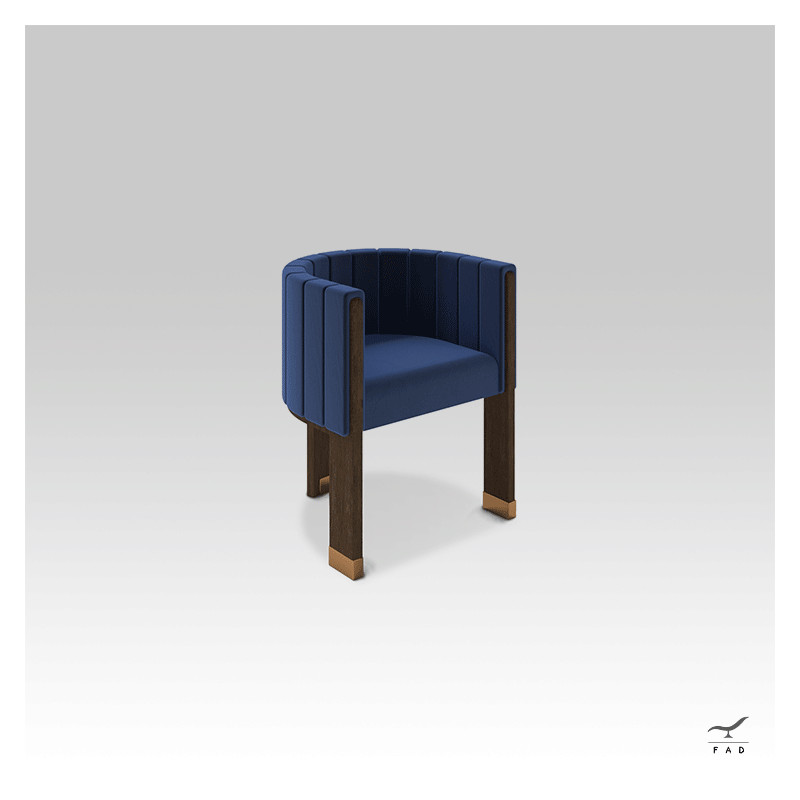 Sedia da pranzo elegante in legno e ottone | Design moderno e lussuoso