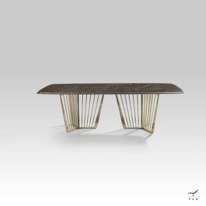 Luxury Design Table - Elegant Marble Top with Steel Base | Exclusive Furniture