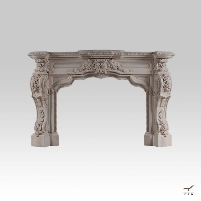 Luxury Antique-Style Marble Fireplace: Elegance and Prestige | Artisan Crafted Furnishings