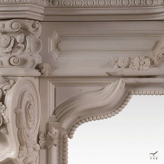 Luxury Antique-Style Marble Fireplace: Elegance and Prestige | Artisan Crafted Furnishings