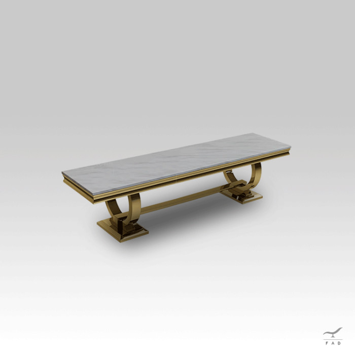 Elegant and Modern VERSUS Coffee Table with Painted Steel Base and Ceramic Top