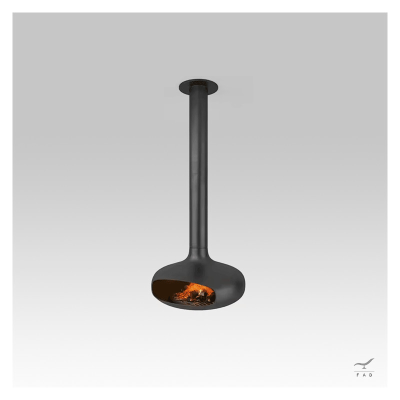 Elevate Your Space with Our Suspended Steel Design Fireplace | High-Quality & Elegant