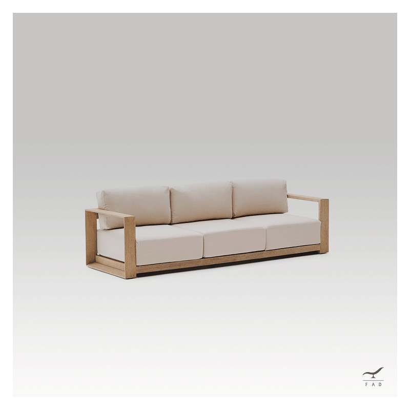 Luxury Teak Outdoor Sofa - Elegant 3-Seater for Garden, Terrace & Patio