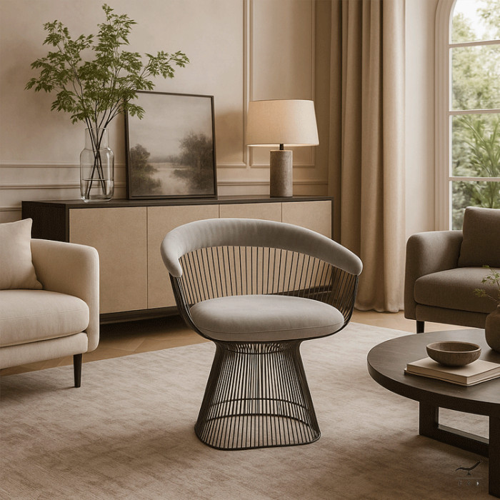 The Palter chair blends modern minimalism with artisanal elegance.