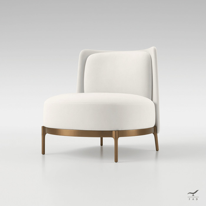 AURELIA Armchair – Luxury velvet armchair with sculptural bronze base