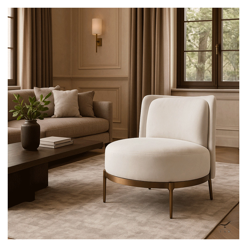 AURELIA – Poltrona di Design con Base in Bronzo per Interni di Lusso