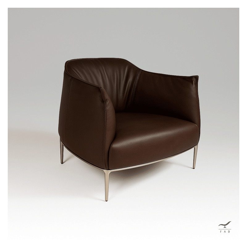 ARCHIS – Luxury Leather Lounge Chair with Steel Frame and Modern Design