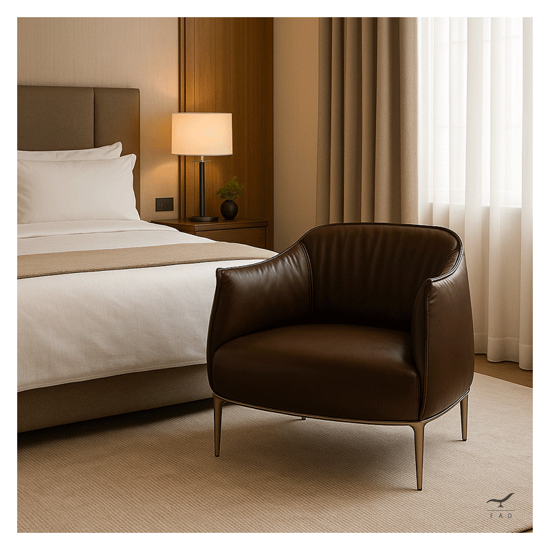 ARCHIS – Luxury Leather Lounge Chair with Steel Frame and Modern Design