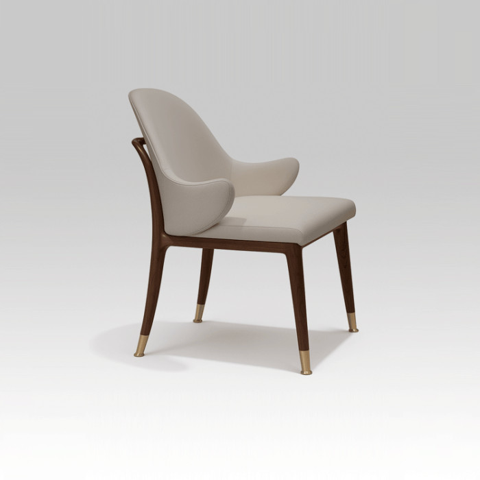 Legea Étoile – Luxury Walnut and Brass Dining Chair