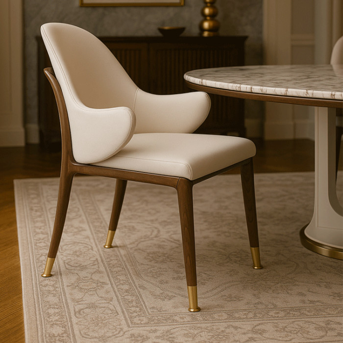 Sedia Legea Étoile – Sedia di lusso in noce e ottone per dining room