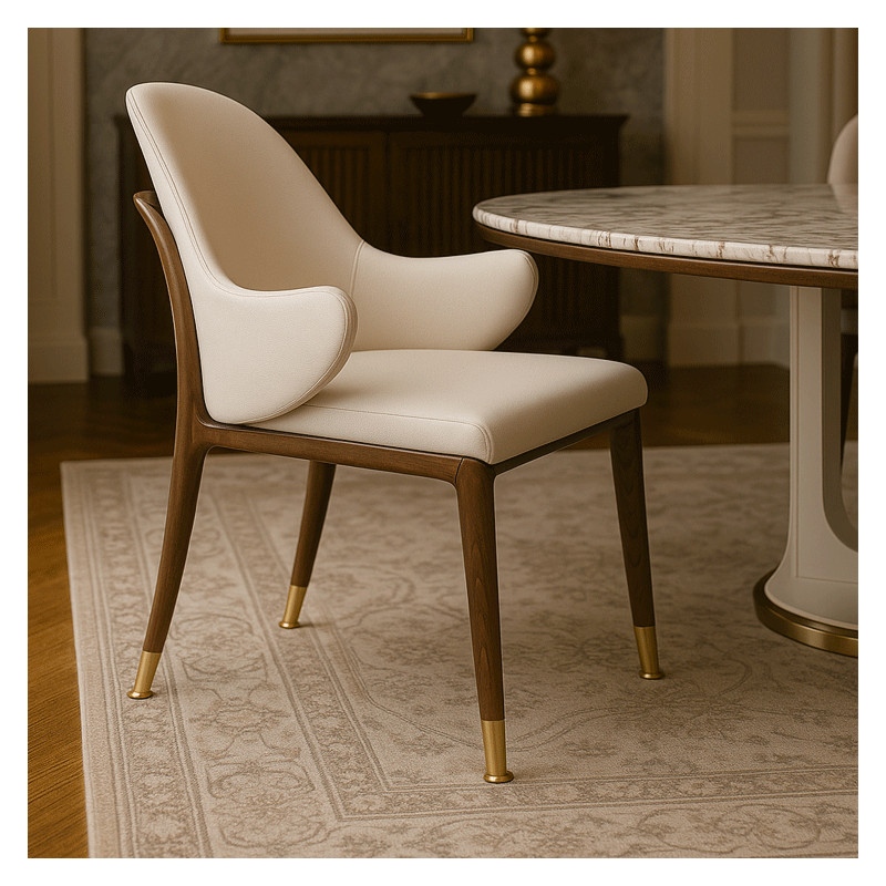 Sedia LEGEA ETOILE – Sedia di lusso in noce e ottone per dining room - FADesign