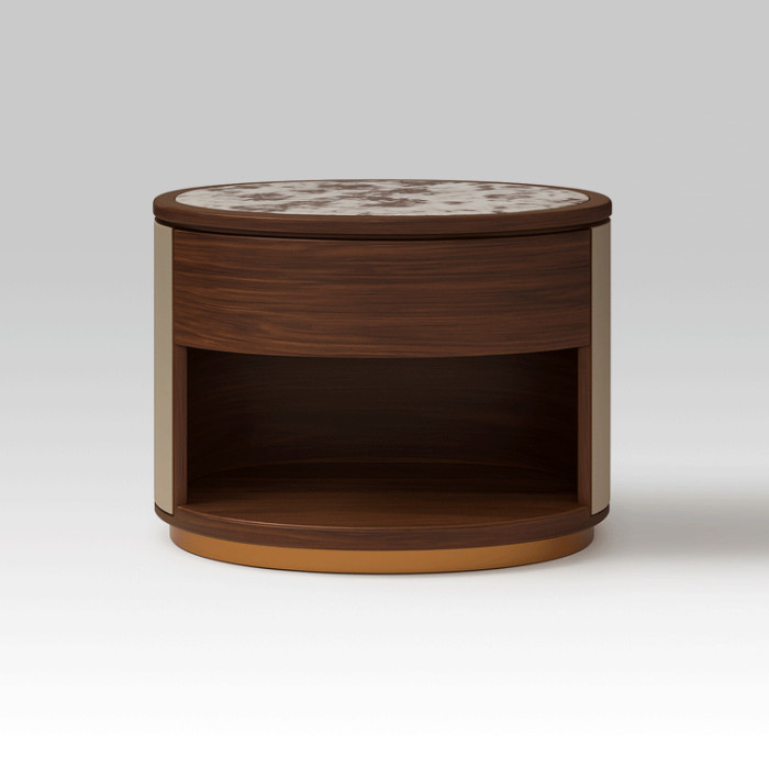 KERES – Walnut & Marble Luxury Nightstand | FADseign