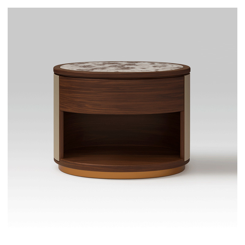 KERES – Walnut & Marble Luxury Nightstand | FADseign
