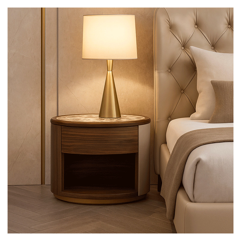 KERES – Comodino in marmo e noce per interni di lusso | FADesign