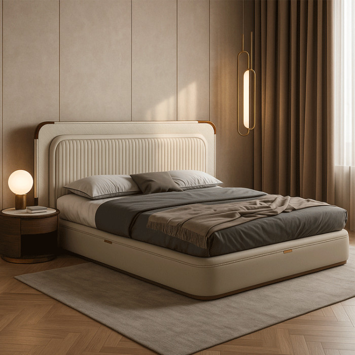 Il letto MIRAGE è l'espressione assoluta del design sartoriale contemporaneo