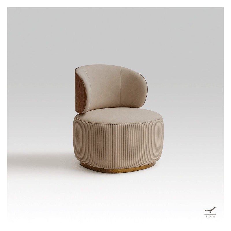 BOSE Luxury Walnut Canaletto & Brass Armchair | Italian Design for Majlis