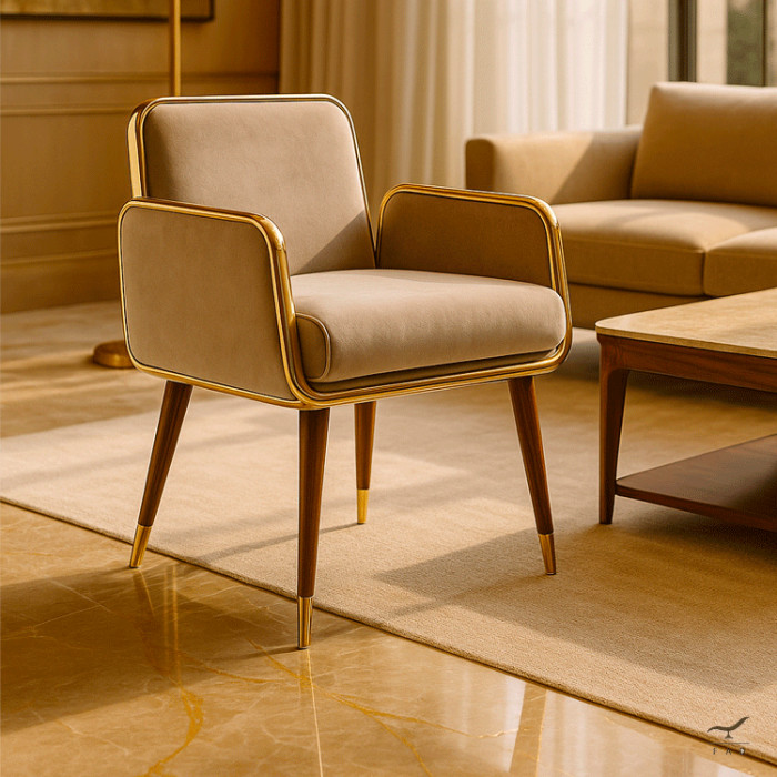 The VERTIX chair merges mid-century inspiration with jewellery-like detailing.